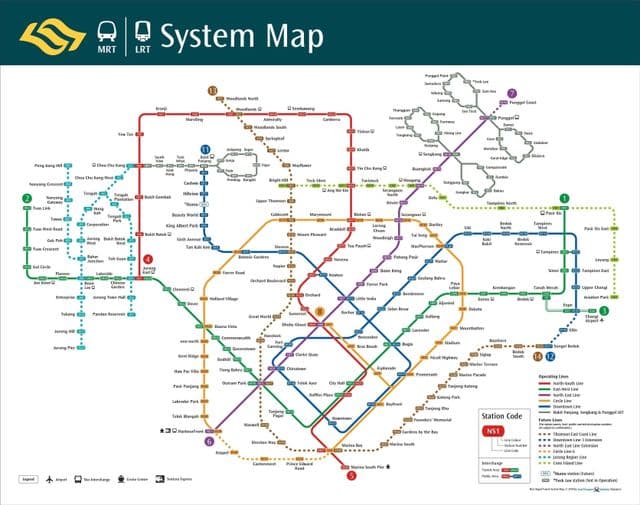 シンガポールの地下鉄駅の地図