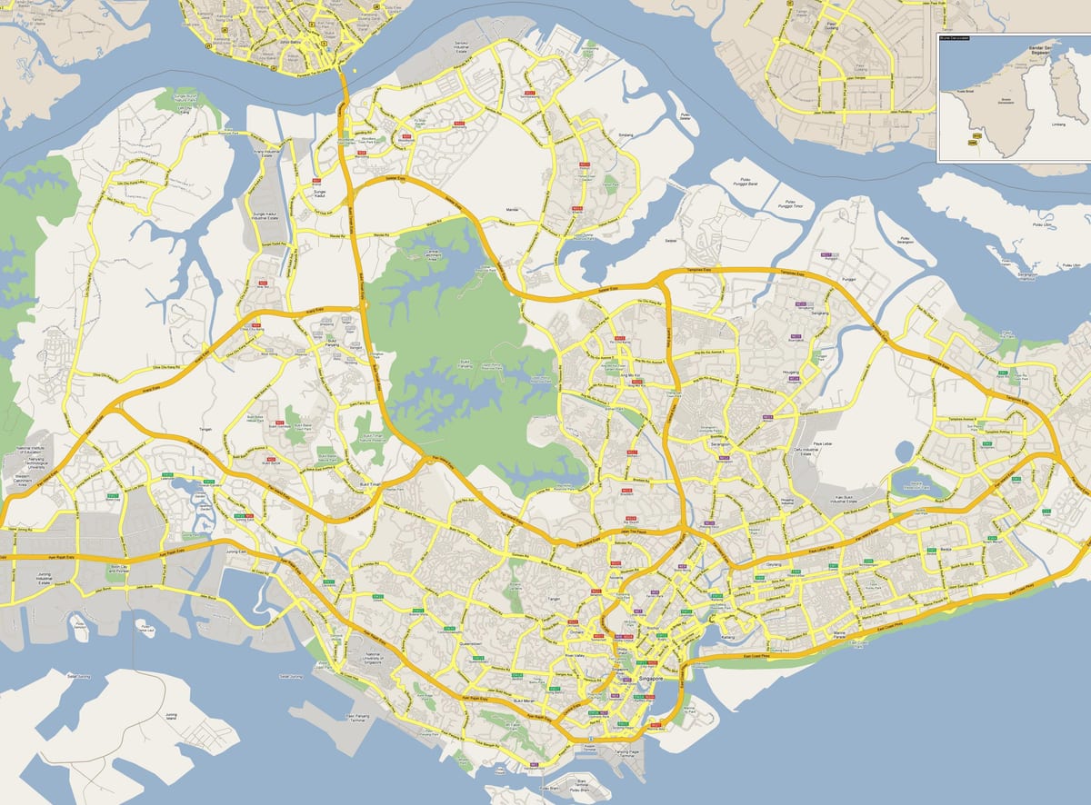 シンガポールの道路地図
