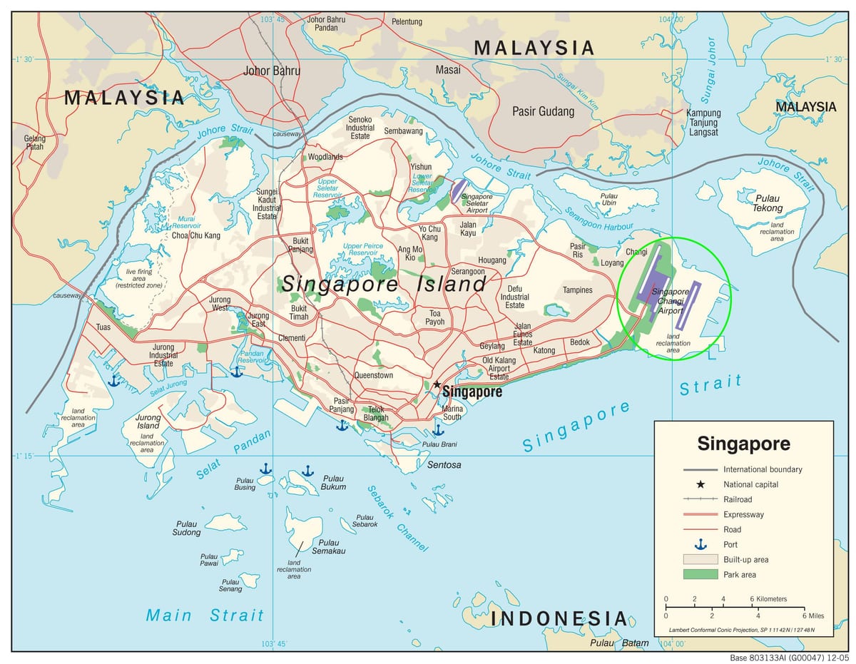 シンガポールの空港の地図